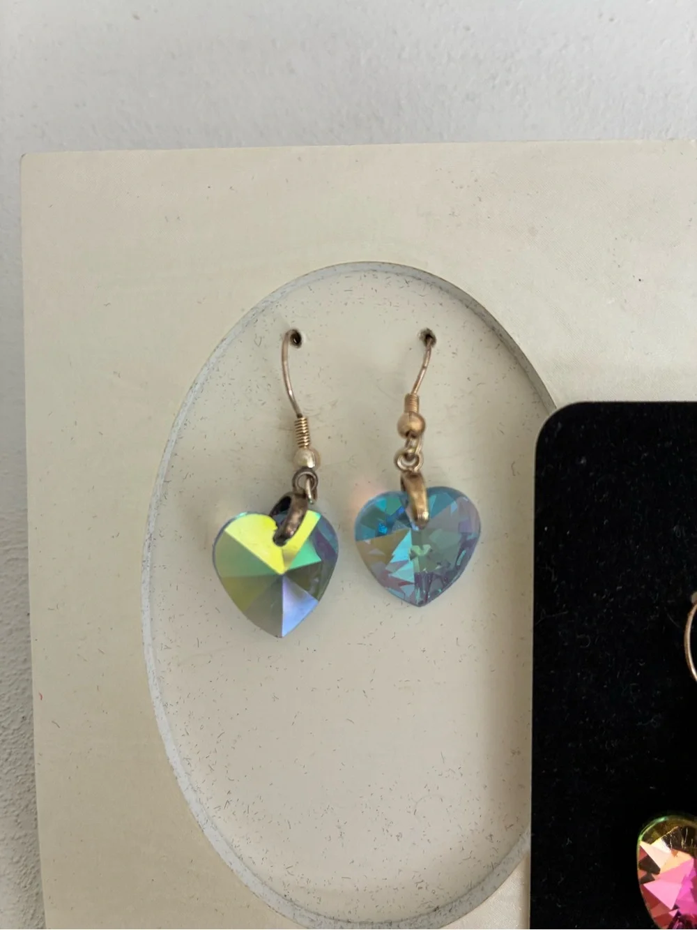 Swiftie/Bestie Earrings - Iridescent Pink & Blue Heart Pair - Women, Kid Jewelry